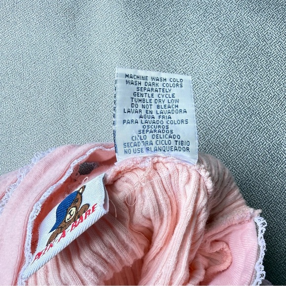 Vintage Peek-A-Babe Baby Girl Pink Bodysuit White Lace Flowers 3-6 Months - Picture 9 of 9